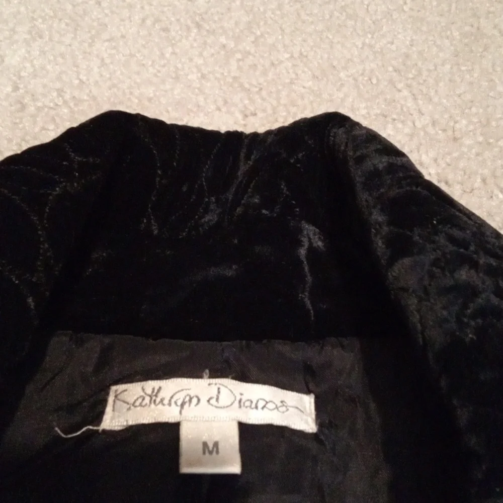 VINTAGE Katharyn Dianos Velvet Coat M - Picture 8 of 12
